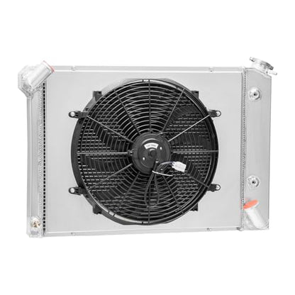 4 Row Radiators Replacement for 1966-1968 Chevy Corvette 7.0L 427ci V8 AT Aluminum Radiator Shroud Fan 66 67 68 Chevy Corvette Crossflow Radiators