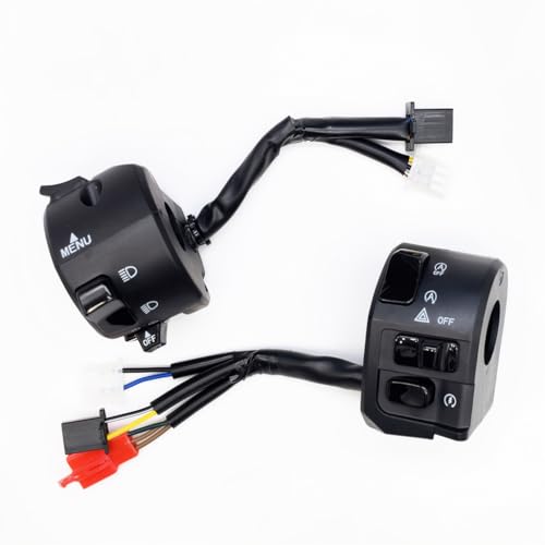 Universal 7/8" Motorcycle Handlebar Control Switch Set, Left & Right Controls with Turn Signal, Horn, Headlight High/Low, Start Stop & Kill Switch, 22mm Handlebar Switch for Motorcycle ATV Scooter