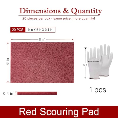 20 Pack Maroon Scuff Pads, 6x9 Inch Very Fine Hand Pads for Auto Paint Prep
