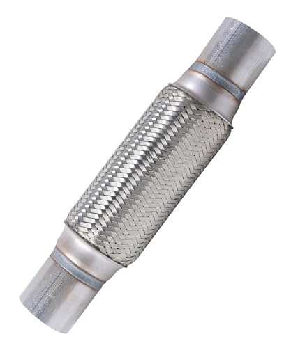 Flex Pipe,Heavy Duty Exhaust Flex Pipe,Car Accessories Stainless Steel Flexible Exhaust Pipes,Universal Muffler Tube Automotive Replacement,Suitable for Most Cars,Trucks (2.25''x8"/12") - size: 2.25"x8"/12"