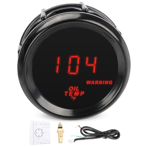 Oil Temp Temperature Gauge Meter Kit 104-302℉ 2" 52mm DC12V Temp Gauge - size: Oil Temp Gauge