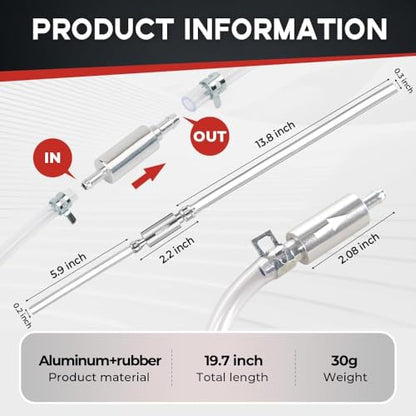 Brake Bleeder Hose One Way Check Valve, One Way Brake Bleeder Valve for Motorcycle Clutch, Brake Bleeder Check Valve for Hydraulic Brake System, Soft Tube with Metal Clips (1 Set)