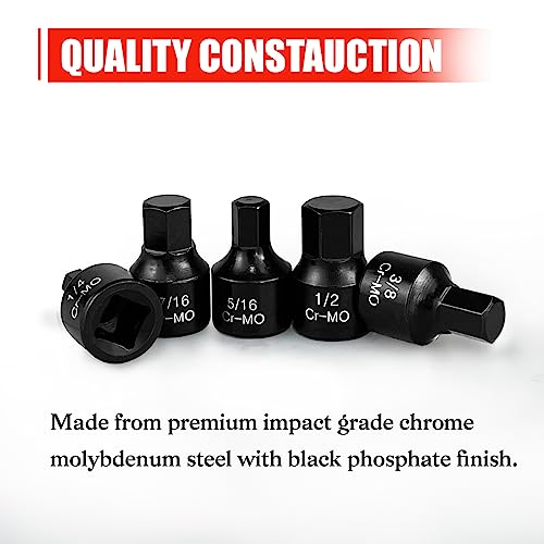C&T 16 Piece 3/8-Inch Drive Low Profile Impact Hex Driver Set, SAE & Metric