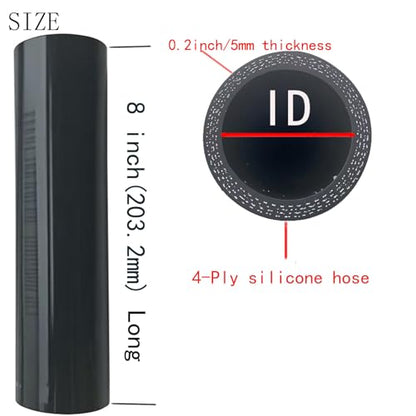 ID 1.25 inch Straight Silicone Hose Coupler 8 inch Length with 2Pcs Clamps - size: ID: 1.25"(31.75mm)