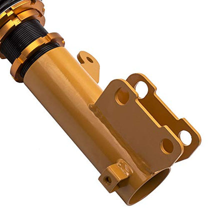 maXpeedingrods Coilover for Mitsubishi Eclipse 2006-2012, for Mitsubishi Galant 2004-2012, 24 Levels Damper Adjustable Coilovers Suspension Kit, Height Adjustable Lowering Kit Struts Gold - color: Gold