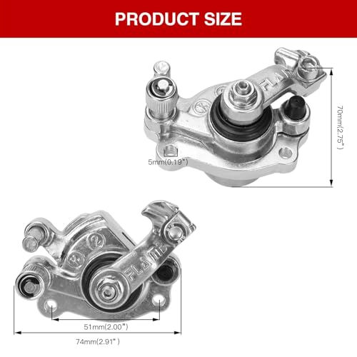 GREHUA Front Rear Disc Brake Caliper Kit Compatible with Razor MX500 MX650 SX500 McGrath Dirt Rocket Bike Motocross Dirt Quad 500 ATV E500S Electric Scooter Heavy Duty Parts for W15128190009