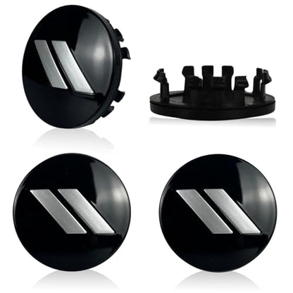 63mm=2.5 inches-Slash Wheel Center Cap Covers Hub Cap Emblem Badge Compatible with Jeep & Chrysler & Dodge Charger Challenger Durango Dart (Black Silver) - color: Black Silver