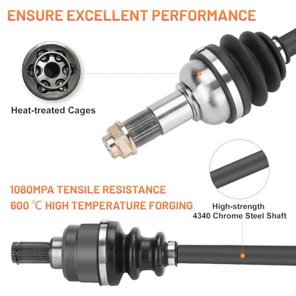 Front Rear CV Axle Shafts Full Set for Yamaha Grizzly 700 2007-2013, for Grizzly 550 2009-2014, ATV CV Axle Drive shaft Assembly Set for 28P-2510J-00-00, 3B4-2510J-00-00, 28P-2510F-04-00 - Full Set - size: 4 pcs - front & rear