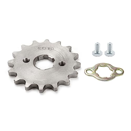 420 16T 17mm Chain Sprocket with Retainer Plate Motorcycle Front Sprocket Gear fits for 50cc 70cc 90cc 110cc 125cc 140cc 160cc Engine Pit Dirt Mini Bikes Go Kart Trail Quad ATVs 4 Wheeler Moped(1 set) - style: 16T