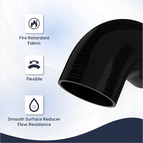 Endure 90 Degree Silicone Elbow Intake Hose 4-Ply, 3.5"(89mm) - Black - color: Black, size: ID - 3.5Inch(89mm)