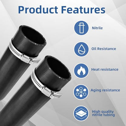 1.75 inch Fuel Filler Neck Hose 90 Degree With 4 Clamps, 15 7/8" Length Reinforced Gas Tank Hose (1 3/4" ID) - size: 1.75" ID, style: 90 Degree