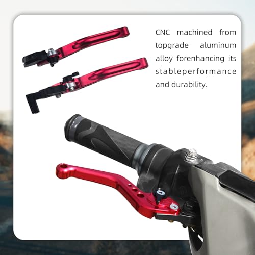 Short Brake Clutch Levers,Aluminum Alloy Motorcycle Brake Handle Levers Red