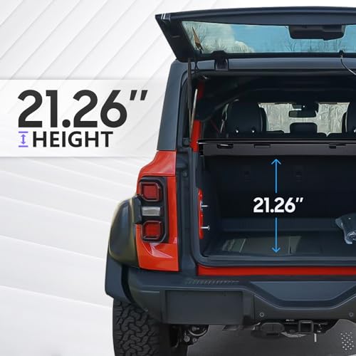 Rear Trunk Cargo Rack Interior Luggage Basket Compatible with 2021 2022 2023 2024 2025 Ford Bronco (Only Fits 4 Doors Hardtop, Excluding Sport), Cargo Carrier Storage Holder Shelf Tray