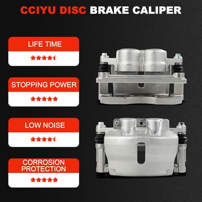 cciyu Front Left & Right Disc Brake Calipers Assembly 18B5004 18B5005 - size: Front[18B5004+18B5005]