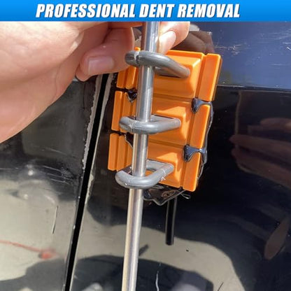 4Pcs Car Dent Repair Tools, Paintless Dent Repair Removal Tool, Heavy Duty Dent Puller Kit, Powerful Car Body Repair Tool, Glue Tabs Dent Remover Tool for Car Dent Repair (Yellow) - color: Yellow