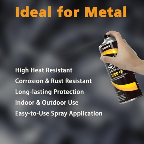 NADAMOO High Heat Spray Paint for Metal, Matte Black High Temp Paint - size: 12.5 Ounce (Pack of 2)
