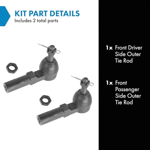 TRQ Front Outer Outside Tie Rod Ends Pair Set - style: PSA54774