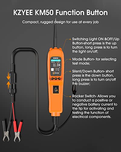 KM50 Power Circuit Probe & Automotive Circuit Tester with Live Waveform - color: Orange