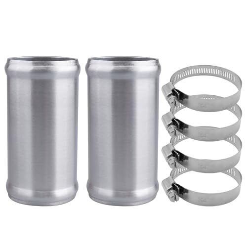 AC PERFORMANCE OD 2" Aluminum Tube Hose Joiner 2PCS with Clamps - size: 2" (51mm) - 2PCS