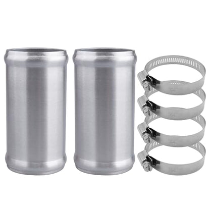 AC PERFORMANCE OD 2" Aluminum Tube Hose Joiner 2PCS with Clamps - size: 2" (51mm) - 2PCS