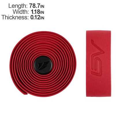 BV EVA Road Bike Handlebar Tapes, Bicycle Bar Tape, Cycling Handle Wraps – 2 Rolls - color: Red