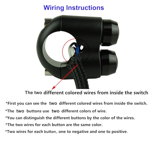 2 Buttons Aluminum Motorcycle Handlebar Switch Horn Headlight Turn Signal Starter Power Control Button for 1 Inch bar Bobber Cafe Racer Chopper (Black, Fit 1 inch Handlebar) - size: Fit 1 inch Handlebar
