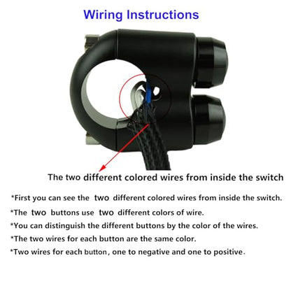 2 Buttons Aluminum Motorcycle Handlebar Switch Horn Headlight Turn Signal Starter Power Control Button for 1 Inch bar Bobber Cafe Racer Chopper (Black, Fit 1 inch Handlebar) - size: Fit 1 inch Handlebar