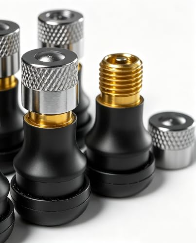 4 Pcs Tubeless Tire Valve Stems Vacuum Valve for Xiaomi Scooter M365 Pro & Ninebot Max G30, Equipped with Aluminium Cap - size: E-scooter Tube Valve Stem