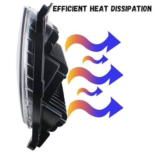 Headlight LED Road Glide Motorcycle, Daytime Running Side Lights for 2015 2016 2017 2018 2019 2020 2021 2022 2023 Headlamp Replacement accessories(Black) - color: Black