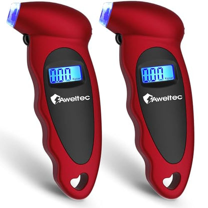 Digital Tire Pressure Gauge,Accurate Cars Air Gauge 150 PSI,2 Pack - color: Red(2PK), size: 2 Pack