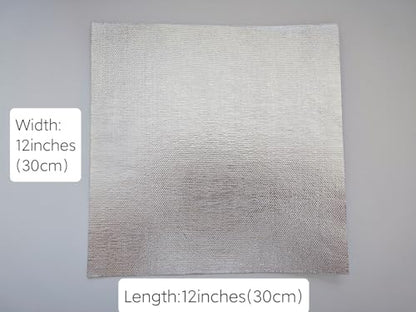 Silver Fynxir Self-Adhesive Aluminum Backed Aluminized Fiberglass Cloth Heat Shield - 12"x12" Sheet, Thermal Reflective Insulation Barrier for High Temp Protection (Automotive Exhaust, Firewall) - color: Silver, size: 12‘’ X 12''