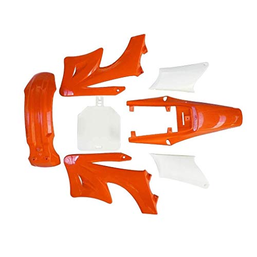 TDPRO Complete Fender Body Plastic Fairing Kit for Apollo Orion 110cc 125cc 150cc Pit Dirt Bike (4Orange+3White) - color: 4Orange+3White