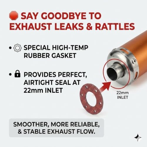 BADASS SHARKS 22mm Exhaust Muffler 2-Stroke 50cc-150cc Dirt Bike Scooter - color: Yellow