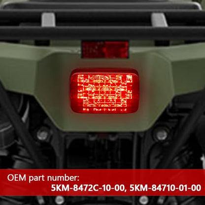 ATV LED Tail Light Taillight 5KM-8472C-10-00 Compatible with Yamaha Rhino Kodiak Grizzly Big Bear Bruin Wolverine Viking（Smoke lens#1） - color: Smoke lens#1