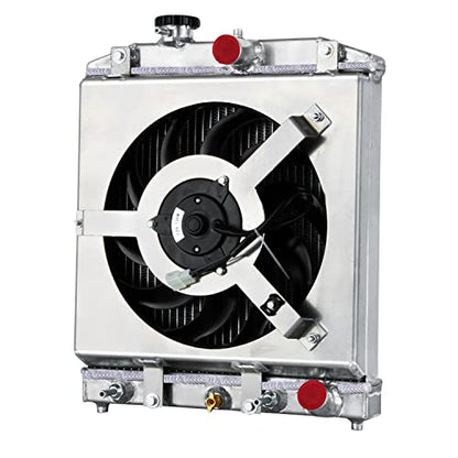 3 Row Radiator + Shroud Fan For Honda Civic D15 D16 EK 1992-2000 - size: 3 Row Radiator/w Cap+Shroud Fan+Relay Kit(AT)