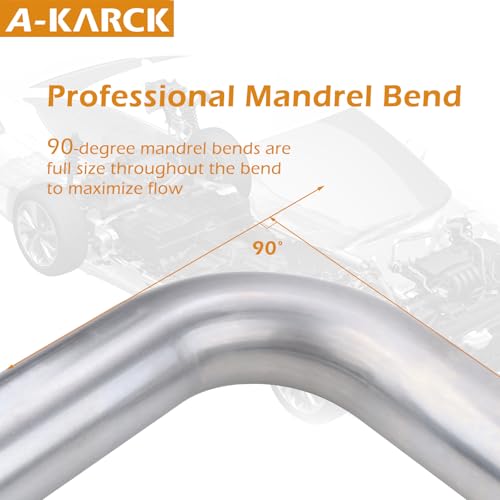A-KARCK Exhaust 90 Degree Tube 2.25" OD, Mild Steel Exhaust Pipe Mandrel Bend, Custom Your Own Exhaust System - size: 2.25 inch 90 Degree