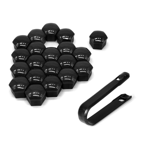 20PCS Lug Nut Covers, Rust-Proof Black Hex LugNut Covers with Removal Tool, Wheel Nuts Caps for Wheel Bolts Protection and Decoration, Wheel Bolts Accessories for Cars SUVs (21mm) - size: 21mm