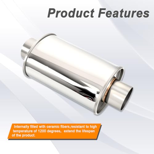 2.75'' Inch Ultra Quiet Exhaust Resonator,Performance Muffler Resonator 2.75" Inlet 2.75" Outlet 14" Overall Length T304 Stainless Steel Universal Fitment - size: 2.75''Inch