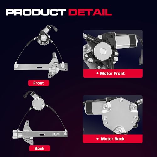 Rear Passenger Side Power Window Regulator with Motor (2 Pins) Fit for 2006-2013 Chevy Impala, 2014-2016 Chevrolet Impala Limited Sedan, 748-511 - size: Rear Passenger (RH)
