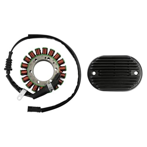2 Pcs Motorcycle Stator Coil And Voltage Regulator Rectifier Kit Replaces 30734-08KA And 74440-08 | Complete Charging System Component Set For 2008-2016 Performance Cruiser Engine Models
