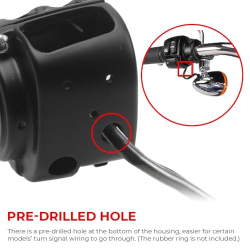 Handlebar Switch Kit Switch Housing W/Button Cover Cap Fits for Harley 2002-2017 VRSC/1996-2012 Sportster/1996-2011 Dyna Softail/1996-2013 Road King Models(Black) - color: Black