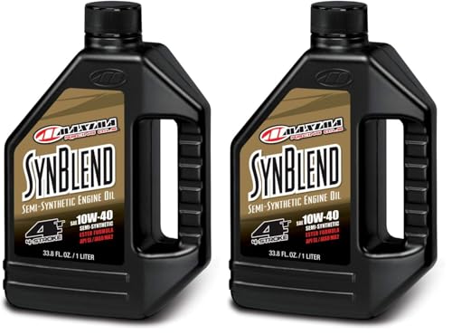 Maxima 34901B Syn Blend4 10W-40 Motorcycle Engine Oil - 1 Liter Bottle (Pack of 2) - size: 33.8 Fl Oz (Pack of 2), style: Single