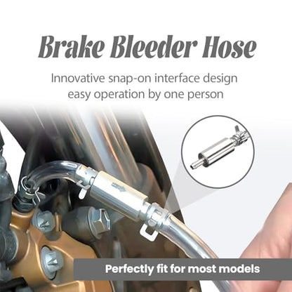Brake Bleeder Hose, 2025 New One Way Check Valve Tube Bleeding Tool Kit for Car Motorcyle Clutch - Universal Hydraulic Brake Fluid Bleeder with Complete Kit (1 Set) - color: 1 Set