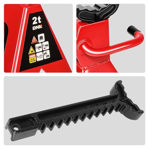 DNA Motoring 2 Ton Car Jack and Stands Kit Red - color: Red