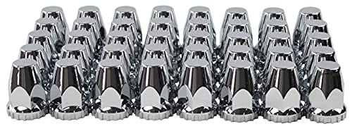 ABS Chrome Plastic 33mm Thread-on Standard Lug Nut Covers for Semi Trucks (Pack of 40) - color: Pack of 40