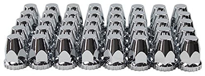 ABS Chrome Plastic 33mm Thread-on Standard Lug Nut Covers for Semi Trucks (Pack of 40) - color: Pack of 40