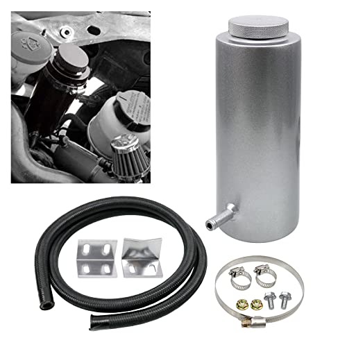 RYANSTAR Universal 800ml Coolant Expansion Tank Aluminum Upgraded Hose - size: Upgrade Silver