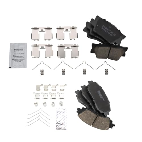 TRQ Front and Rear Brake Pad Set Ceramic Hardware - color: Ceramic, size: BFA82292