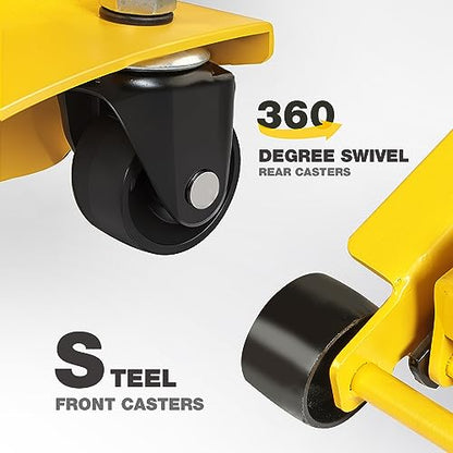 YELLOW JACKET Low Profile Floor Jack with Dual Pumps Quickly Lift Hydraulic Car Jack with Pad, 4 Ton (8,800 lb) Capacity - color: Steel, size: 4T low profile dual pump