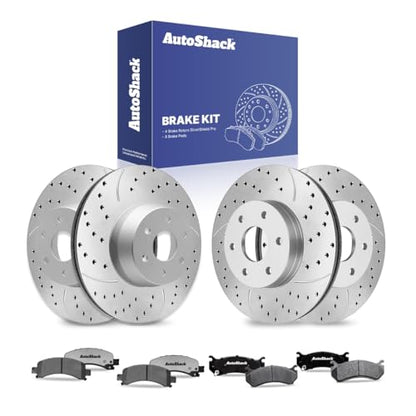 AutoShack Front & Rear Zinc Coated Rotors & Pads for Chevy Tahoe 2006 - style: SilverShiled Pro & Pad